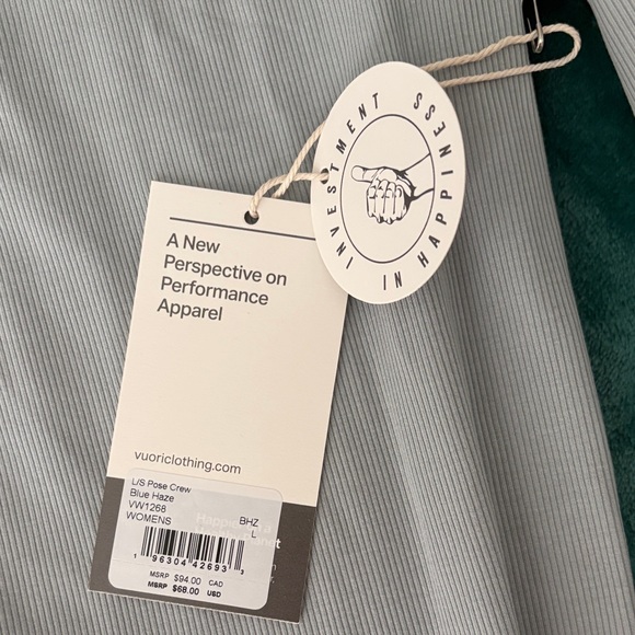 NEW VUORI LONG SLEEVE POSE CREW WOMENS TOP - Picture 2 of 5